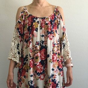 Usher floral print dress with puff sleeves